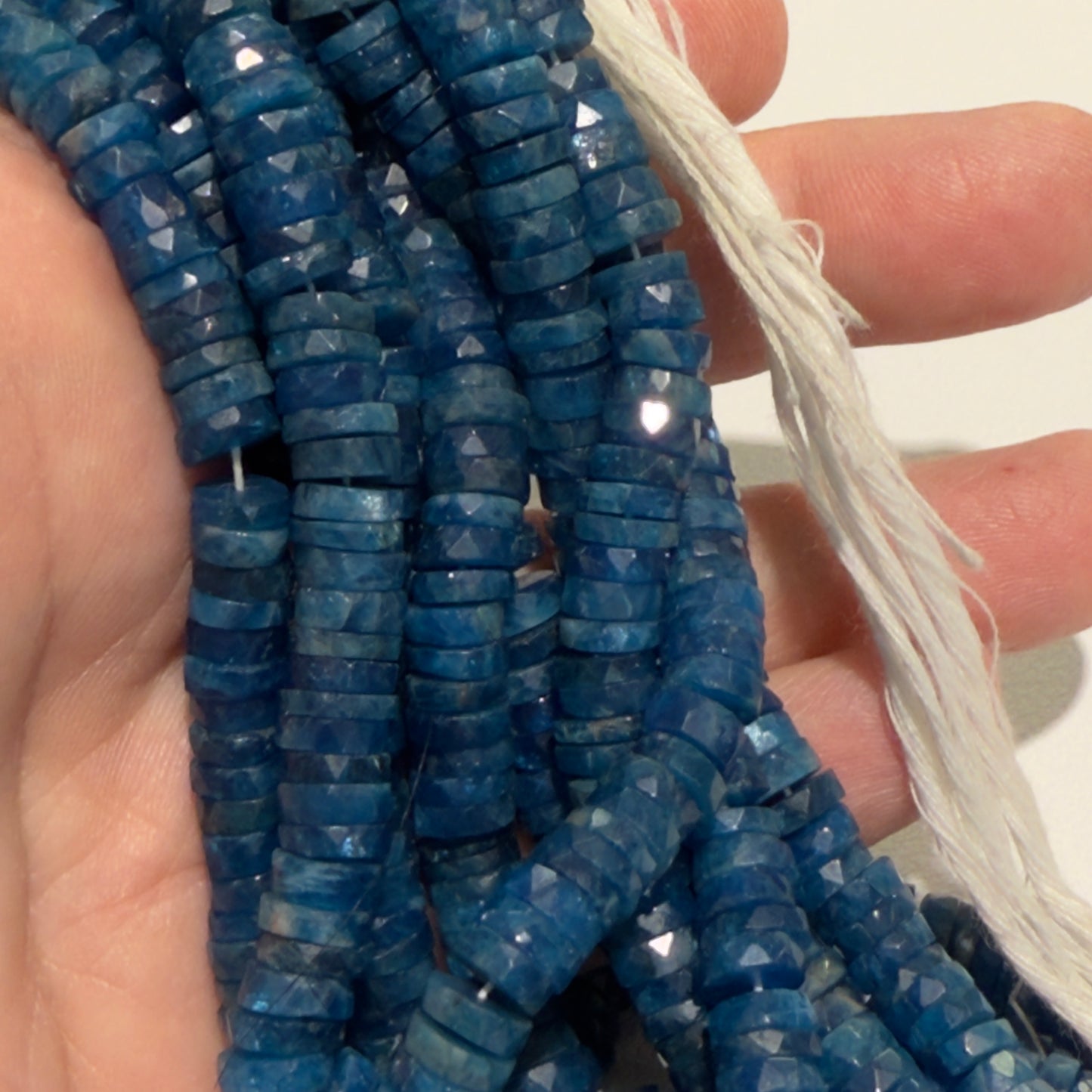 Apatite Faceted "Tire" shape beads 8 mm 16" strands