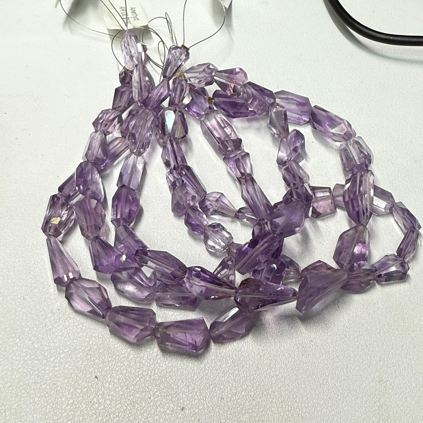 Amethyst Freeform Nuggets 9-10" long asst sizes mid to light color.