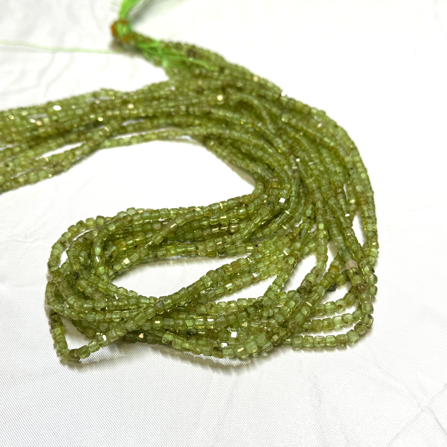 Assorted gemstone Faceted Cube Beads 2 mm.
