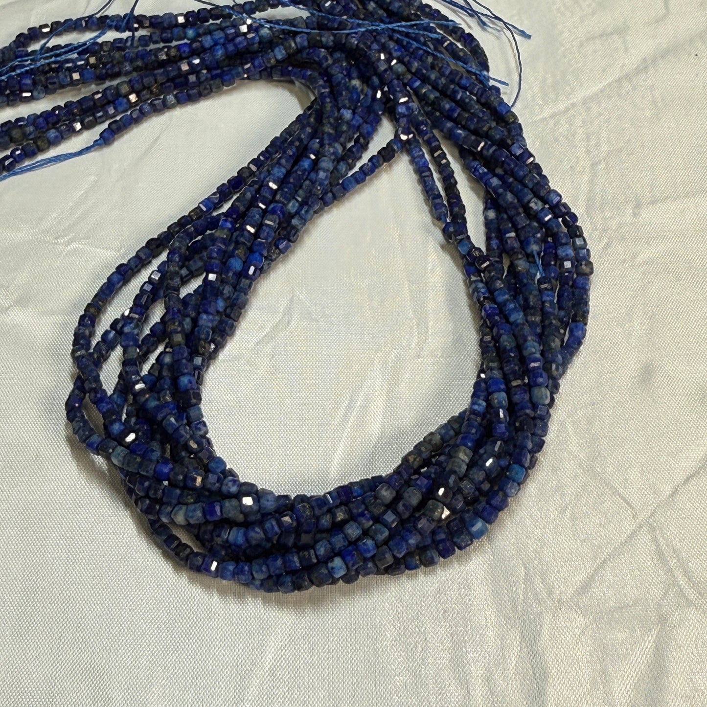 Assorted gemstone Faceted Cube Beads 2 mm.