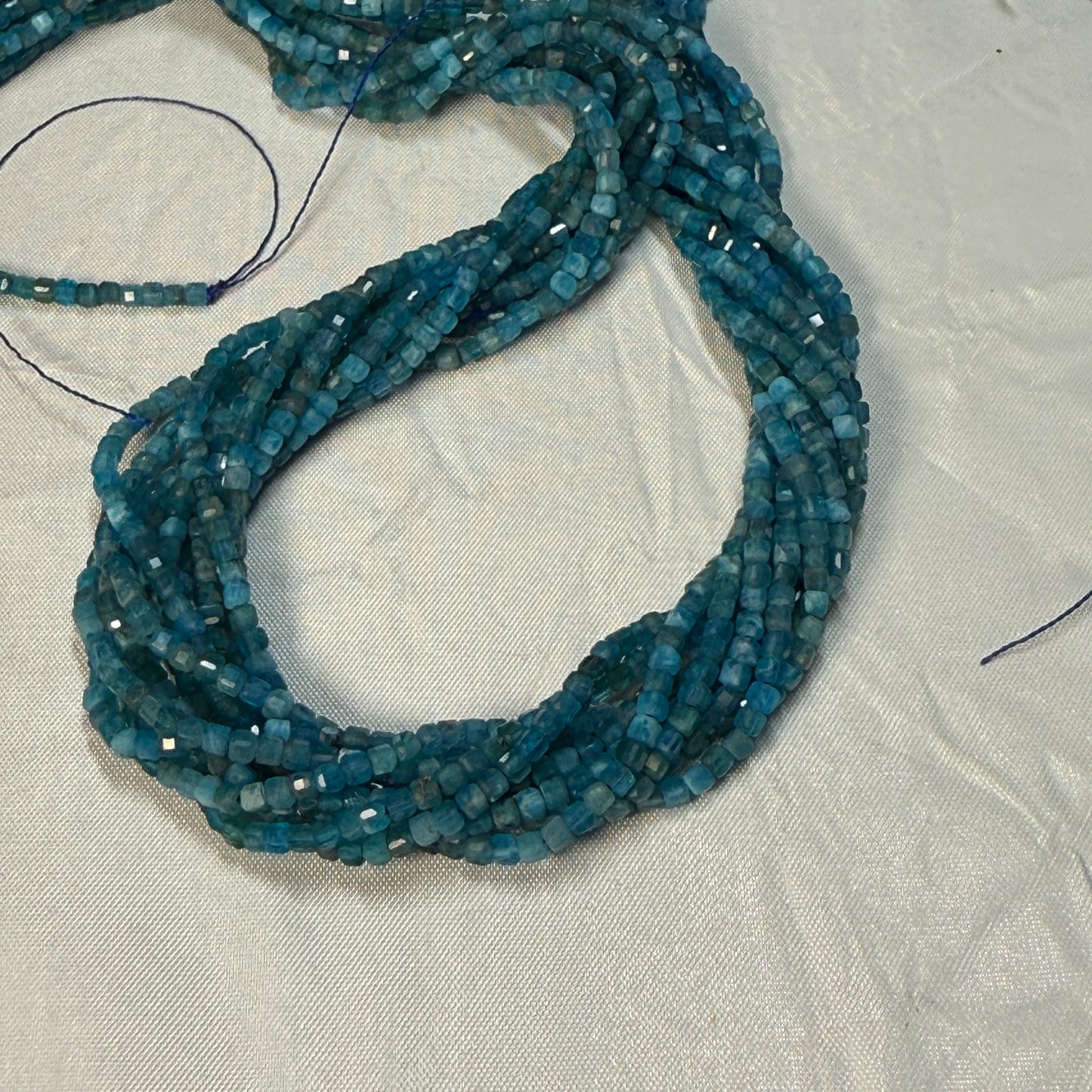 Assorted gemstone Faceted Cube Beads 2 mm.