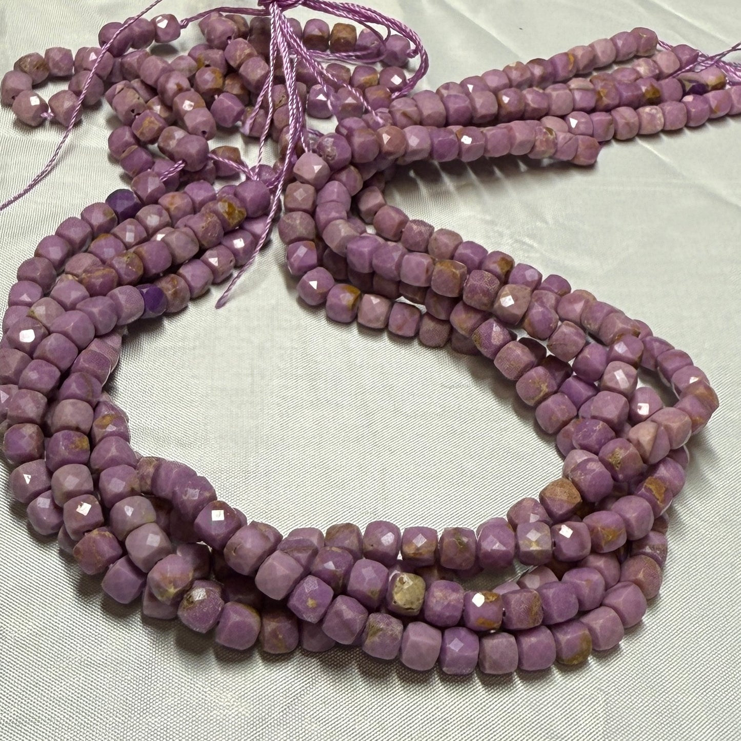 Gemstone Cube Beads 4mm 16" strands