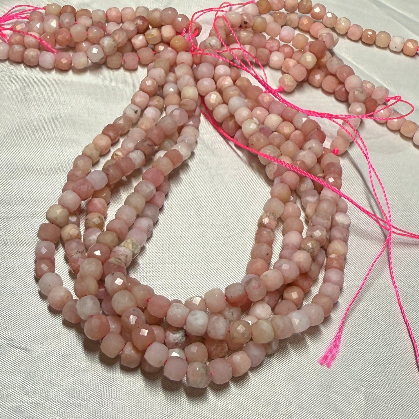 Gemstone Cube Beads 4mm 16" strands