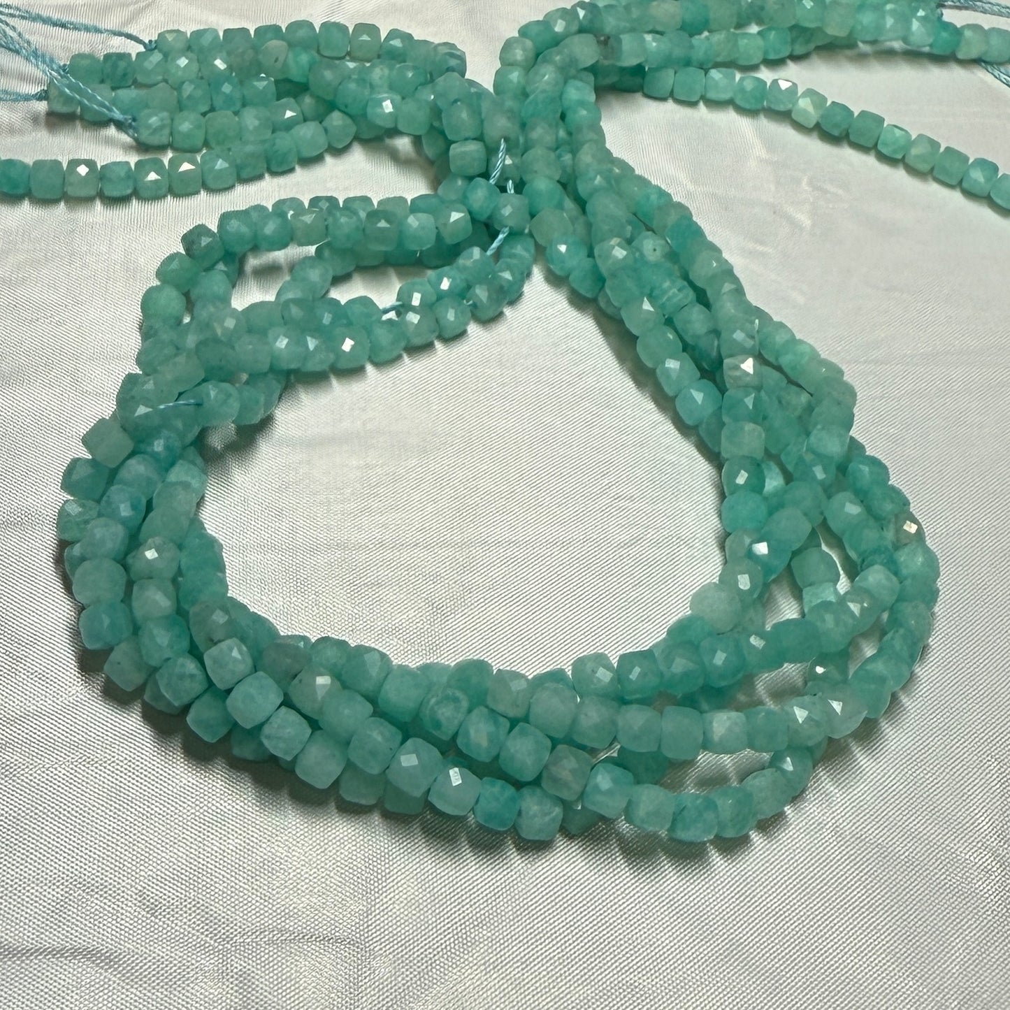 Gemstone Cube Beads 4mm 16" strands