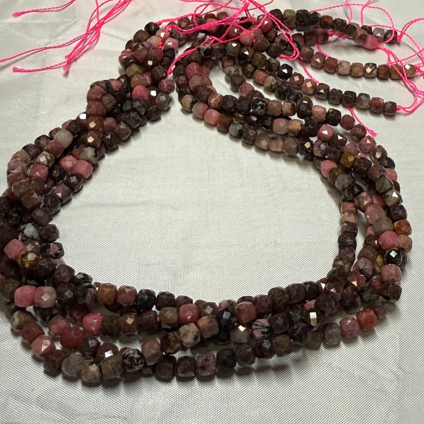 Gemstone Cube Beads 4mm 16" strands