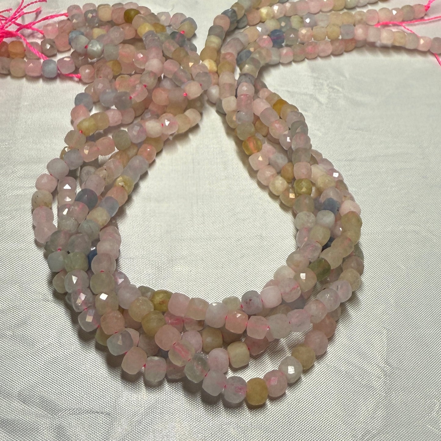 Gemstone Cube Beads 4mm 16" strands