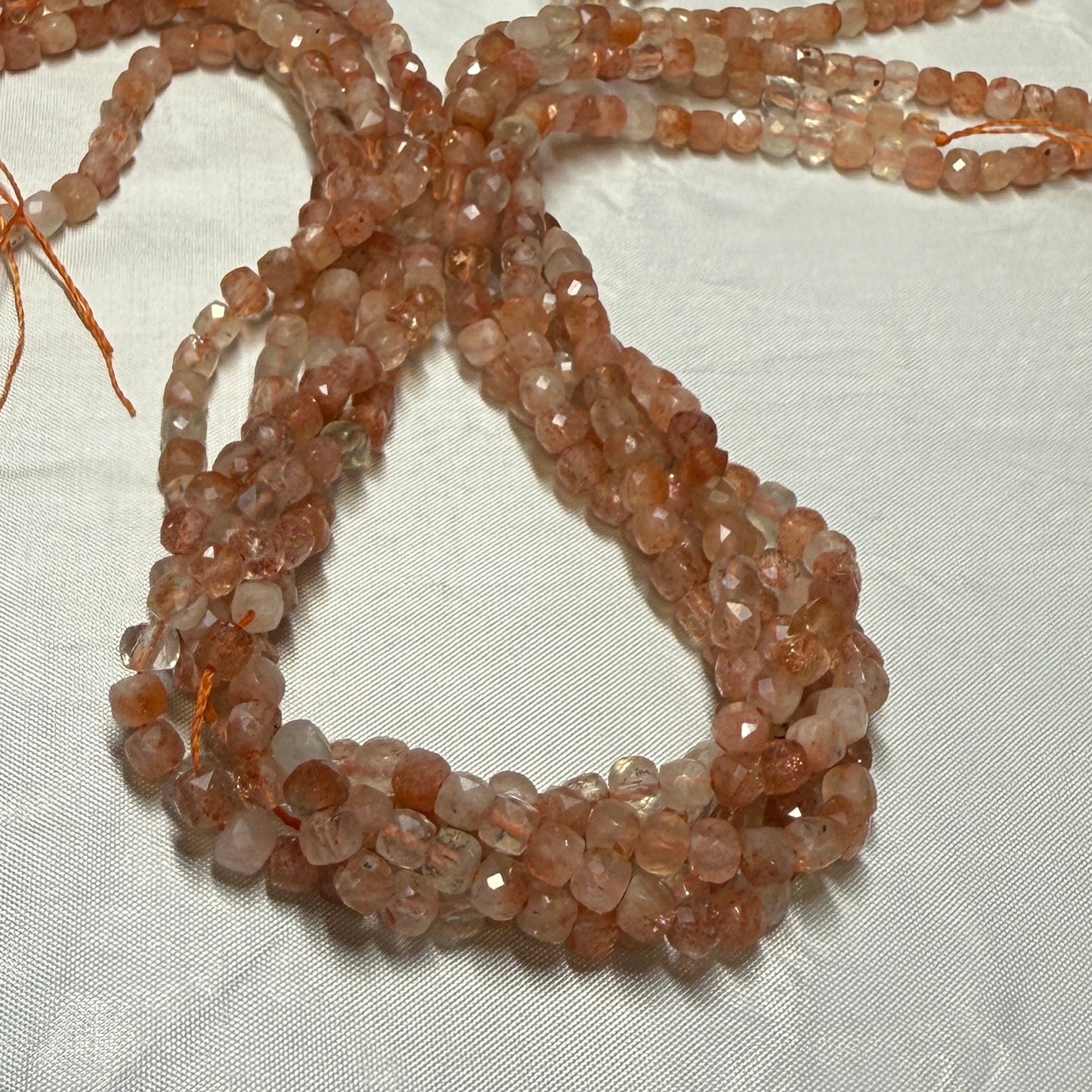 Gemstone Cube Beads 4mm 16" strands