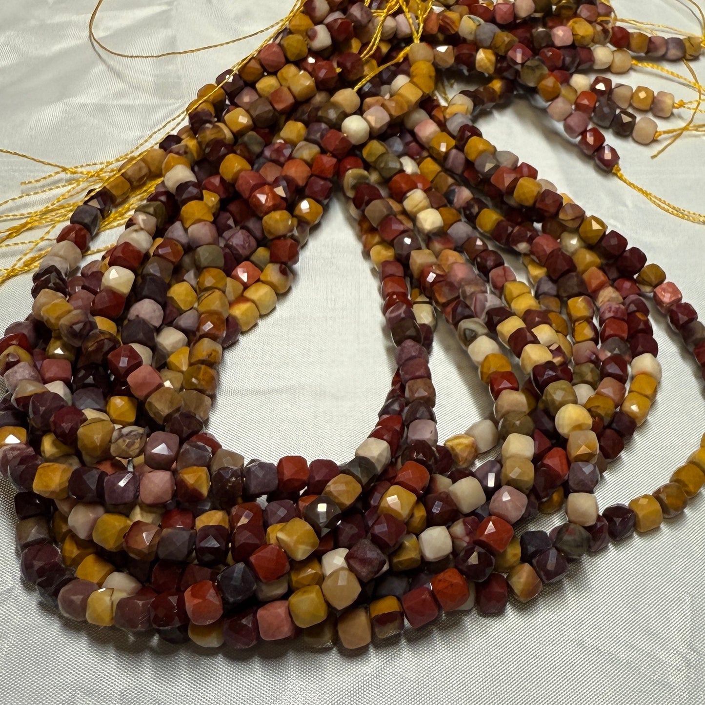 Gemstone Cube Beads 4mm 16" strands
