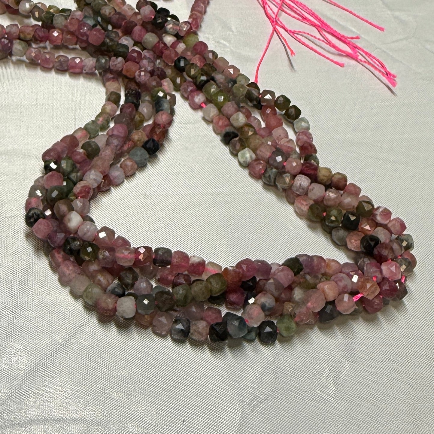 Gemstone Cube Beads 4mm 16" strands