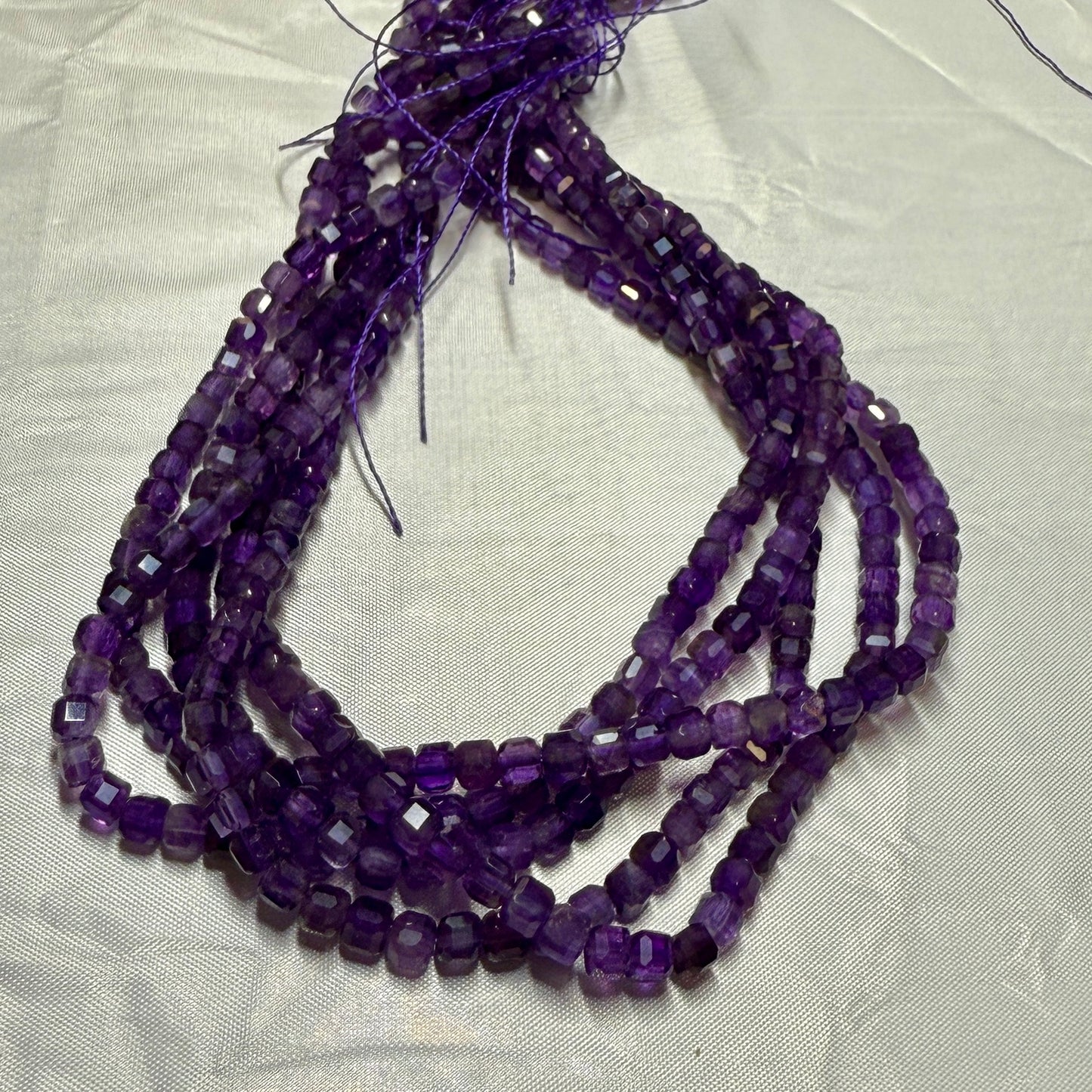 Gemstone Cube Beads 4mm 16" strands