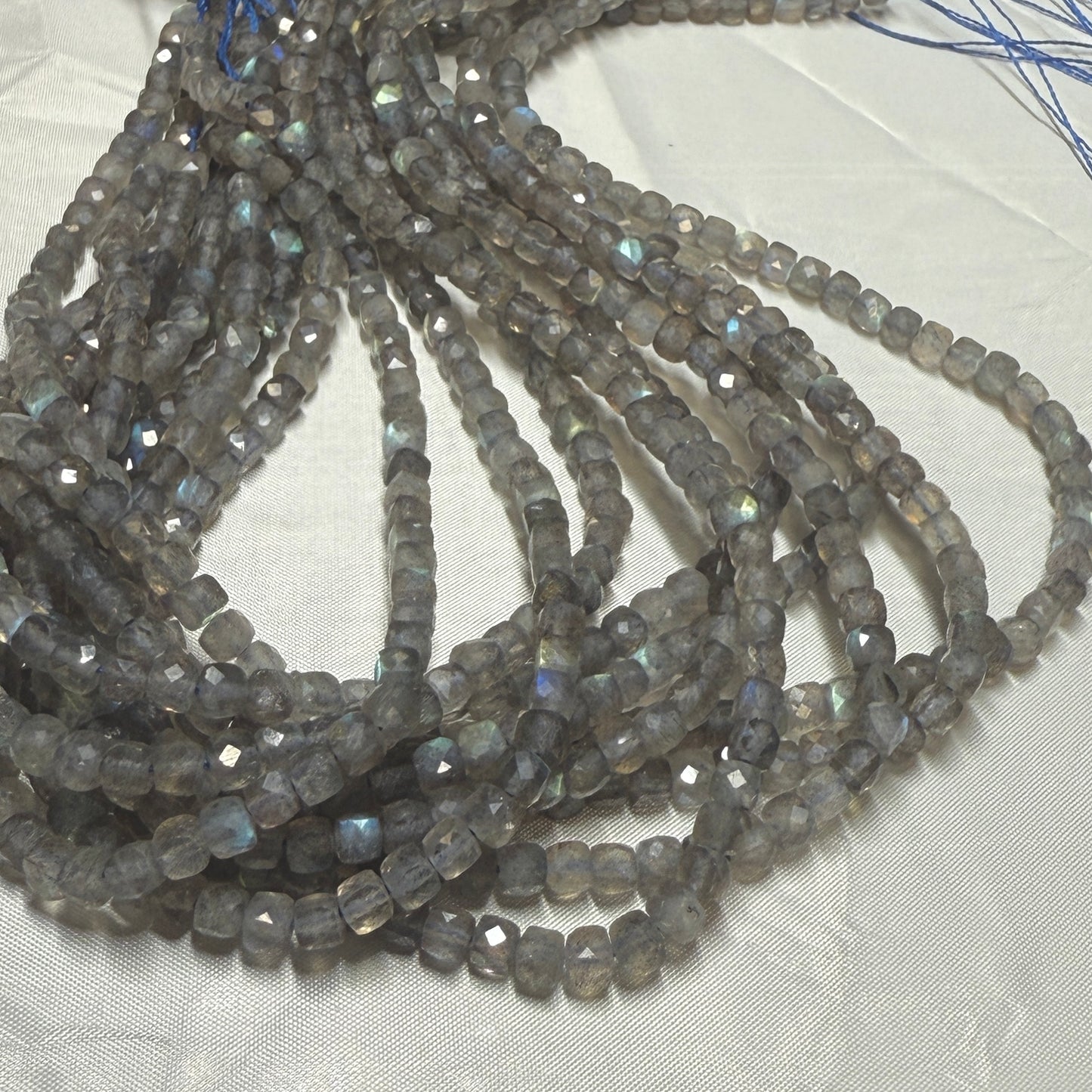 Gemstone Cube Beads 4mm 16" strands