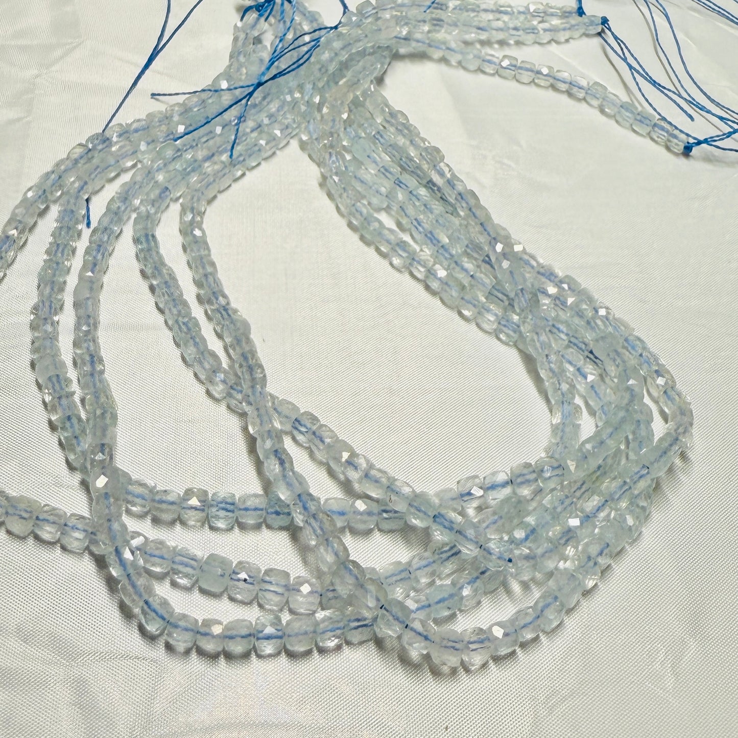 Gemstone Cube Beads 4mm 16" strands