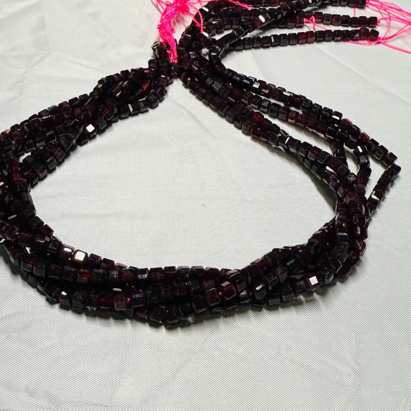 Gemstone Cube Beads 4mm 16" strands