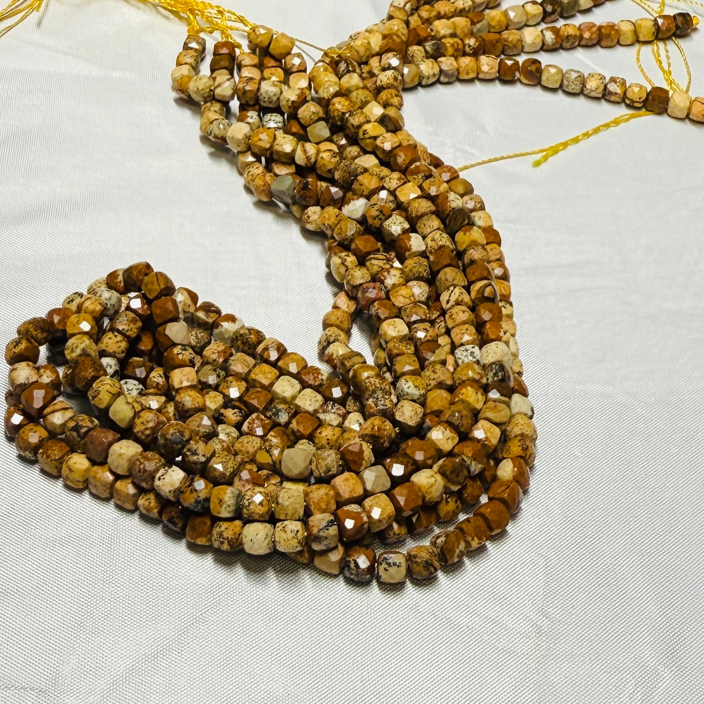 Gemstone Cube Beads 4mm 16" strands