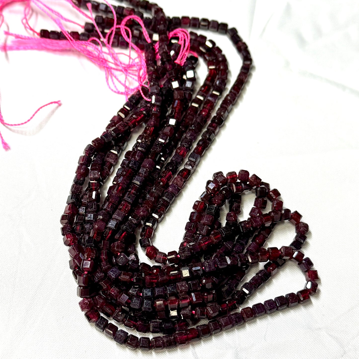 Gemstone Cube Beads 4mm 16" strands