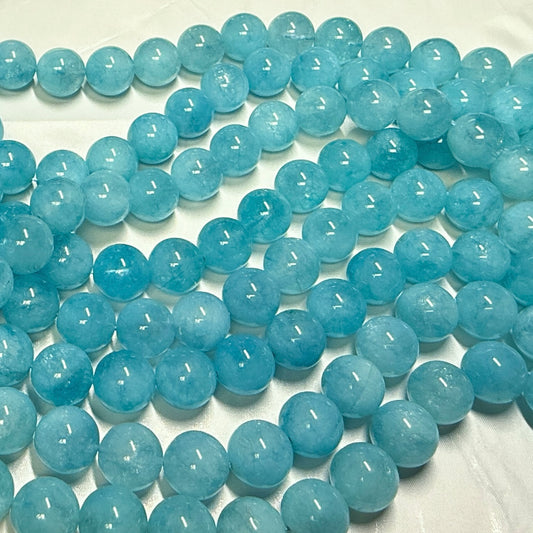 Genuine Aquamarine 16mm Round Beads.  Super nice 16" strands