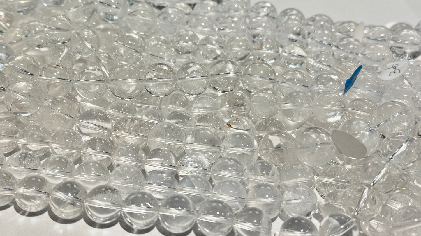 Ice Quartz Beads 16" strands.  Natural