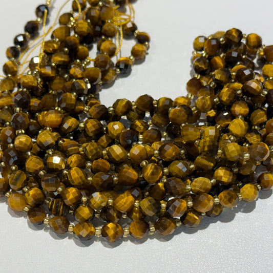 Tiger Eye 6x8 faceted olive shape, 16" strands Real nice quality