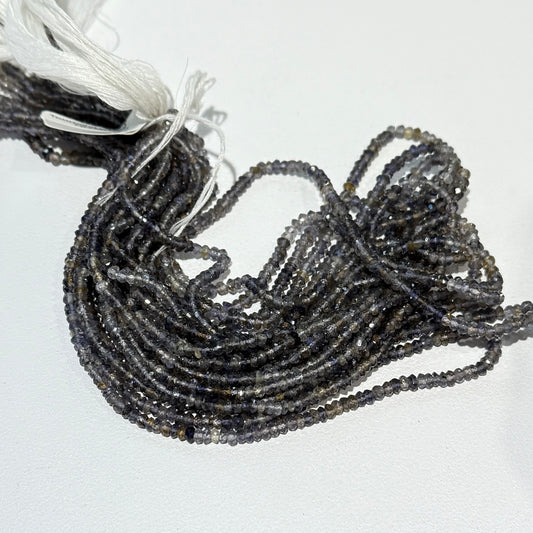 Tourmilinated Quartz 3mm 16" strand Faceted