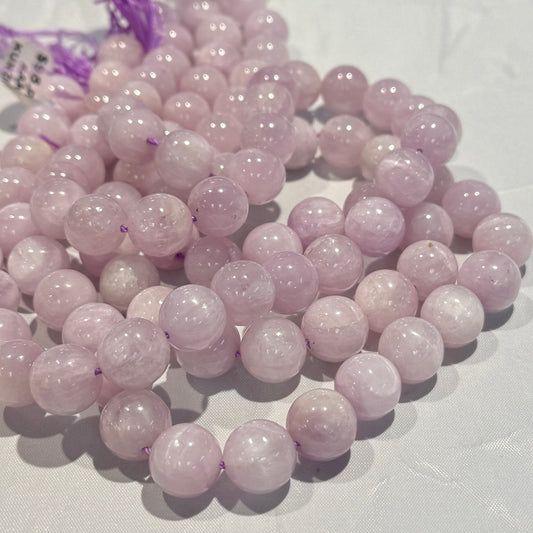 Kunzite 12 mm round beads 16" all Natural