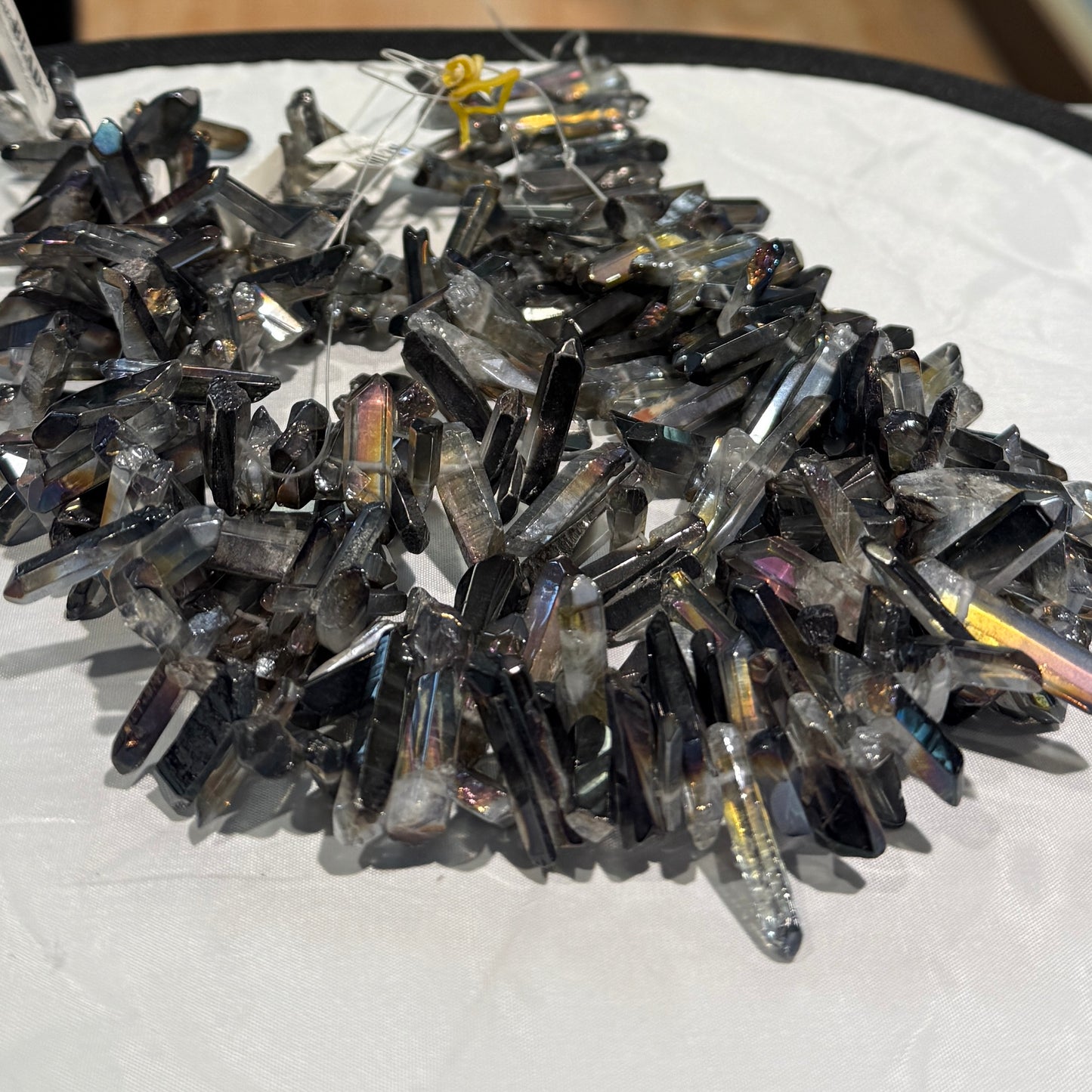 Smokey Quartz Points, top drilled 15" strands