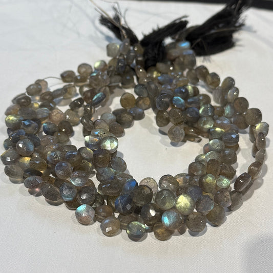 Labradorite Faceted Briolettes approx 10" Best Quality!