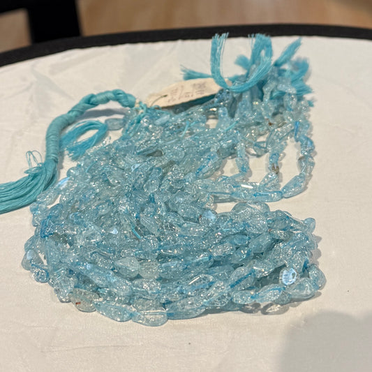 Genuine Aquamarine Pear Shape approx 15" strands