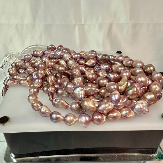 Baroque "Fireball" Pearls, natural Purple color! 11-14mm 15" Great Deal!