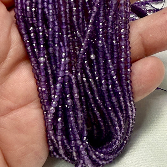Amethyst Faceted Round Beads 2 mm 15" Strands Best Color and Quality