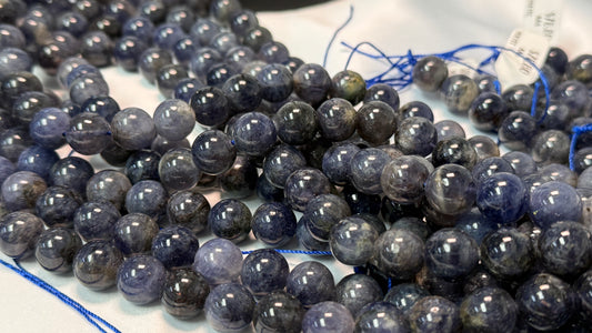 Iolite Round Beads 12 mm approx 15" strands AAA quality