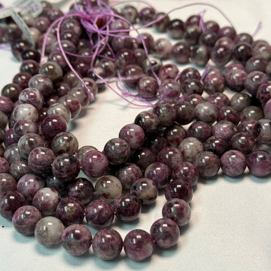 Plum Color Natural Tourmaline Round Beads 10 mm approx 15" strands