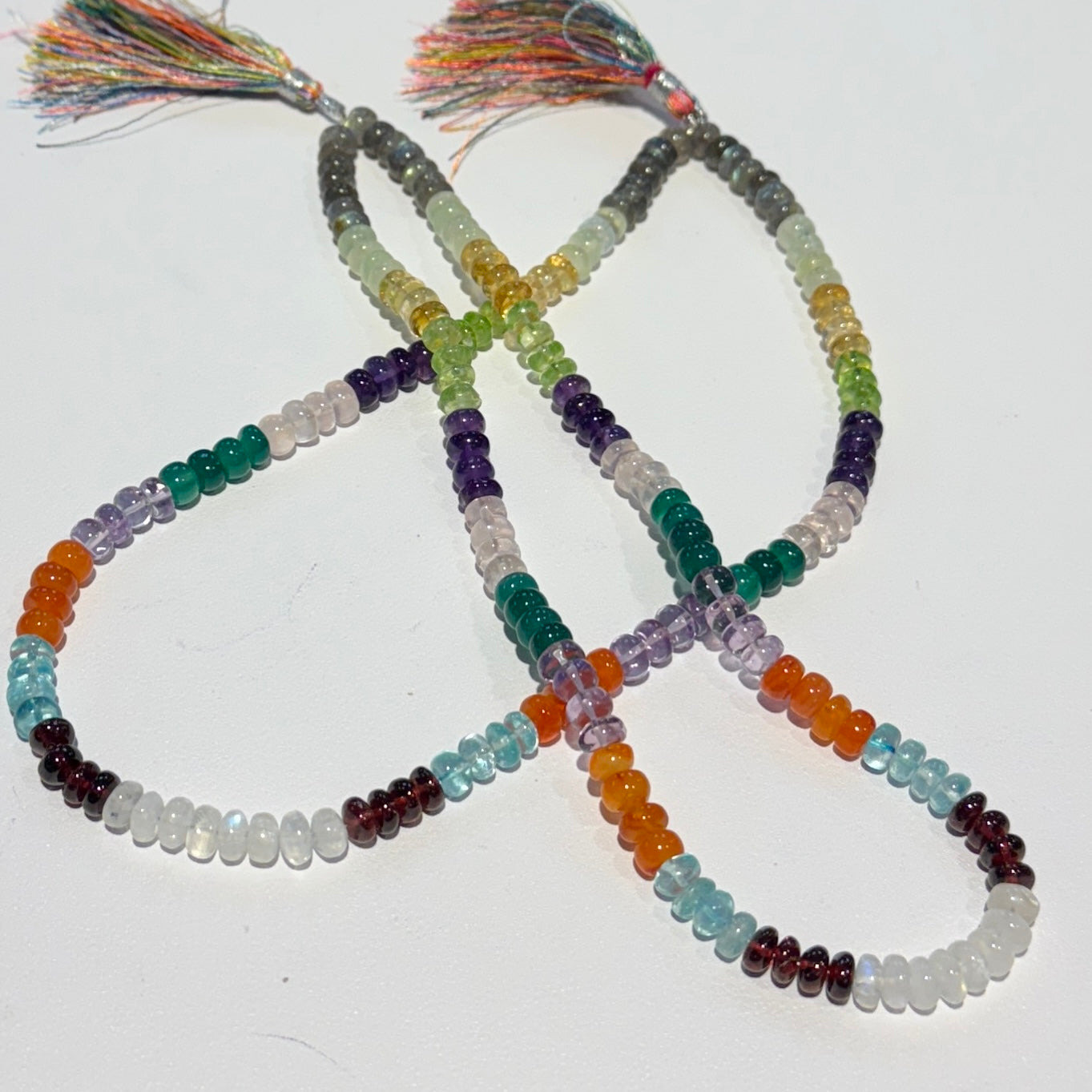 "Beaded Candy" - Multi-Gemstone Rondelle Collection 6 mm 15" strands, top quality