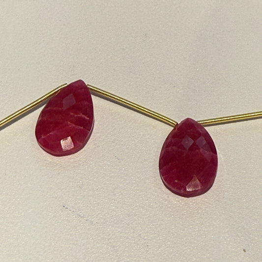 Enhanced Ruby Large Briolettes 20x14.  Price is for 2 Rubies