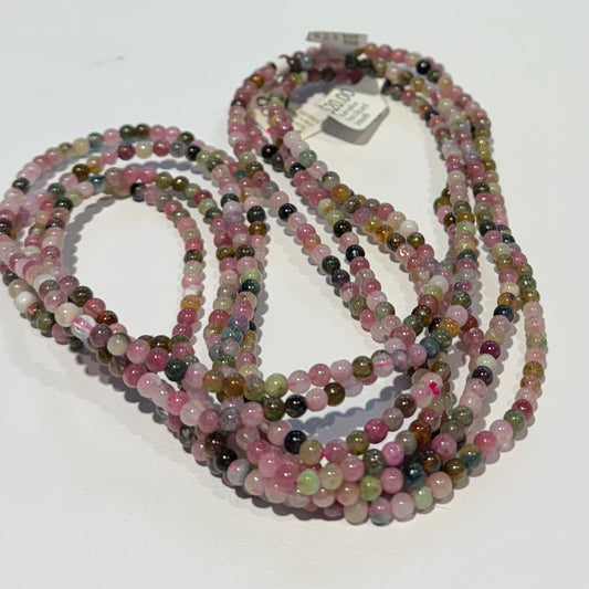 Tourmaline round beads 20" 4 mm nice quality