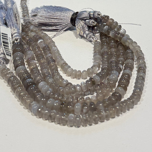 Moonstone, Grey, approx 6 mm 8" strands, all natural
