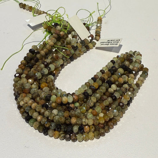 Green Grossular Garnet faceted 4mm 15" strands!