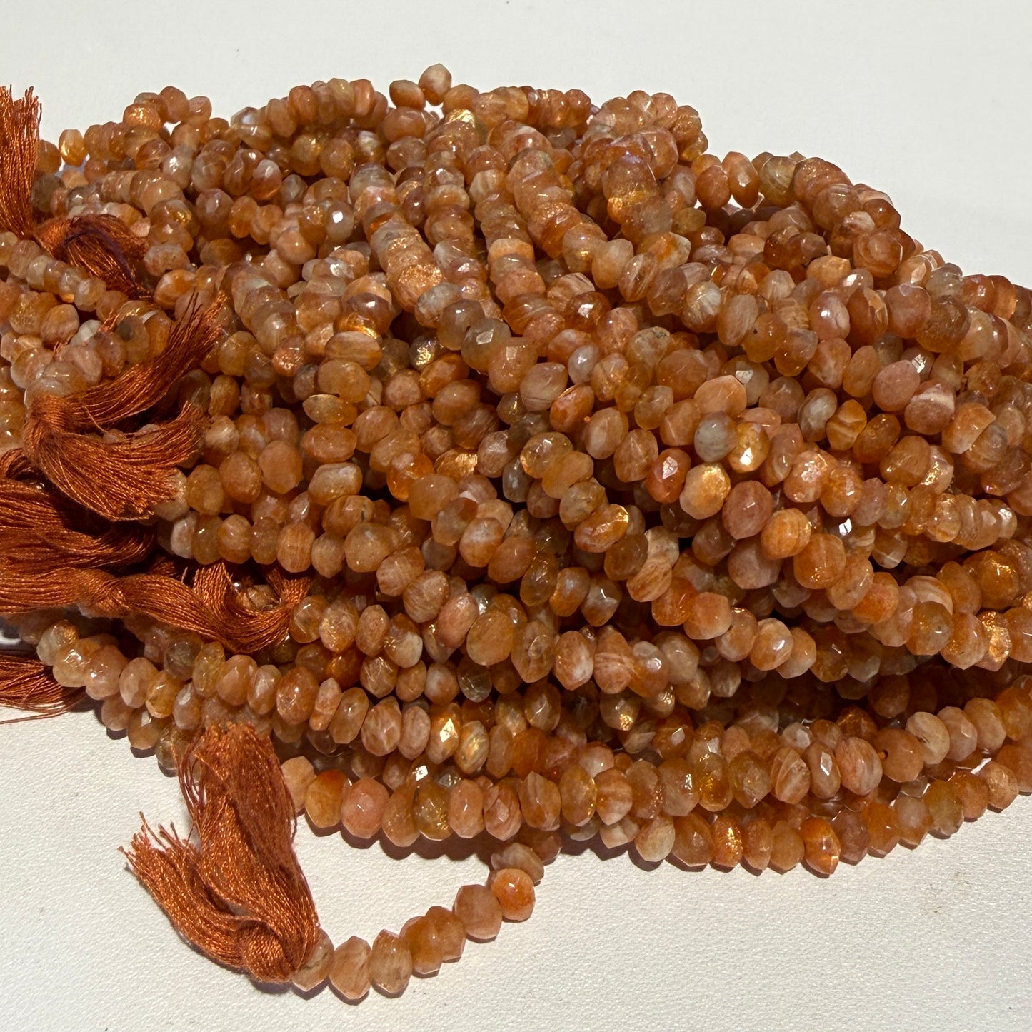 Sunstone Faceted 5 mm 15" strands all natural from Oregon!