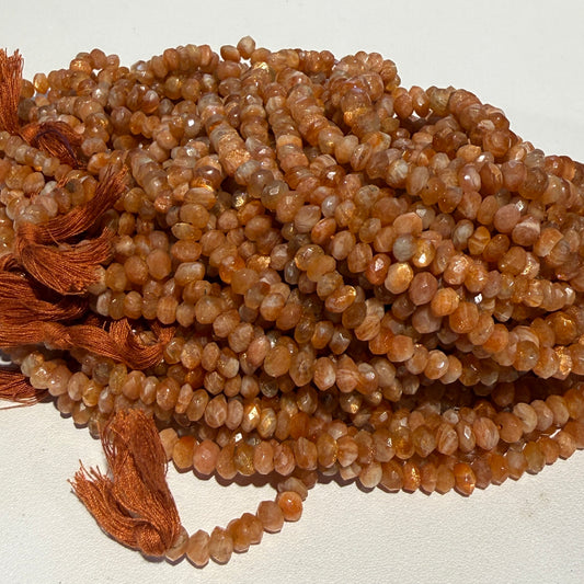 Sunstone Faceted 5 mm 15" strands all natural from Oregon!