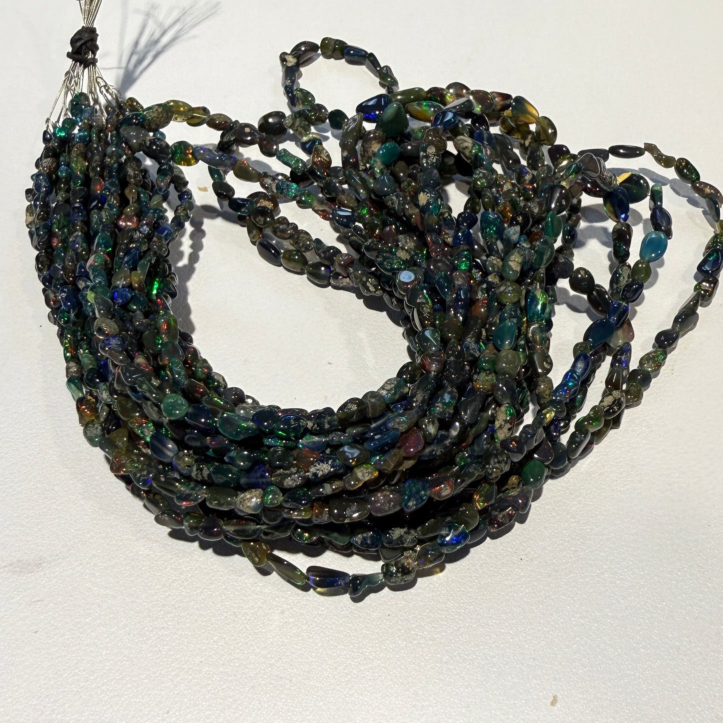 Black opal Freeform shape beads (Smoke Treated) 15" strands from Ethiopia