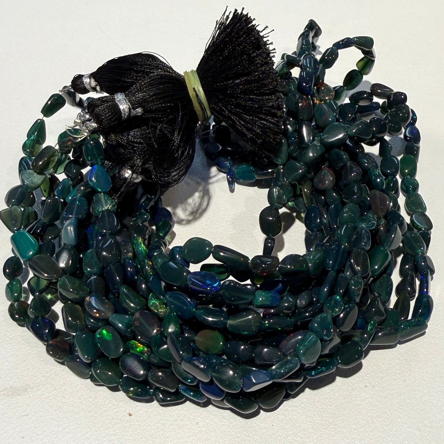 Black opal Freeform shape beads (Smoke Treated) 15" strands from Ethiopia