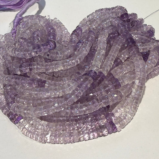 Natural Amethyst Beads ombre of colors,  approx 7mm 15" strands