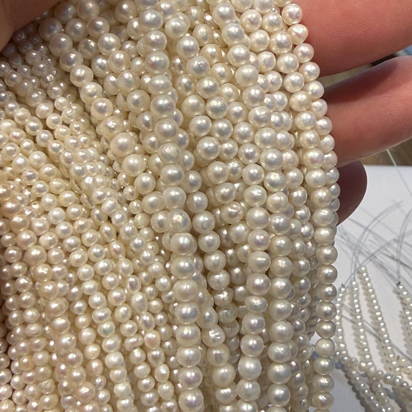 Genuine Seed pearls approx 15" strands  AA quality