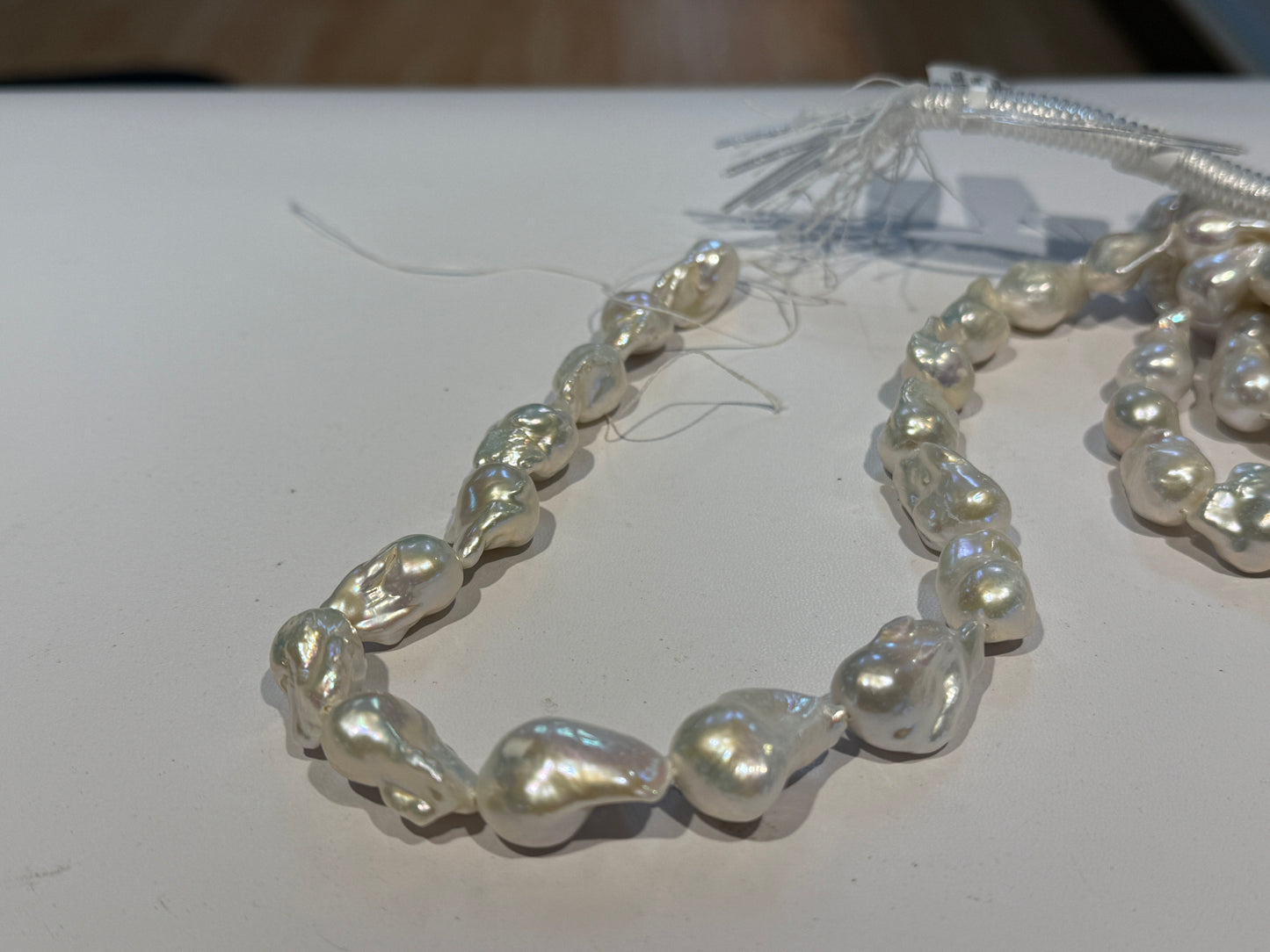 Natural Baroque "Fireball" Pearl strands 12-15mm  approx 16" strands, white no dead spots!