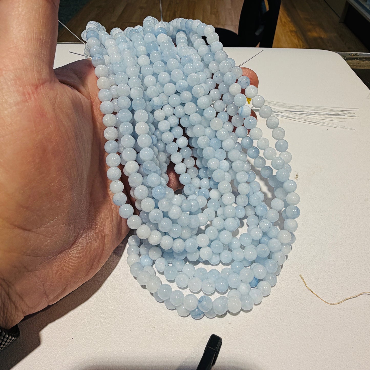 Chalcedony, natural light blue, 6mm round, approx 15" strands $15 a strand!