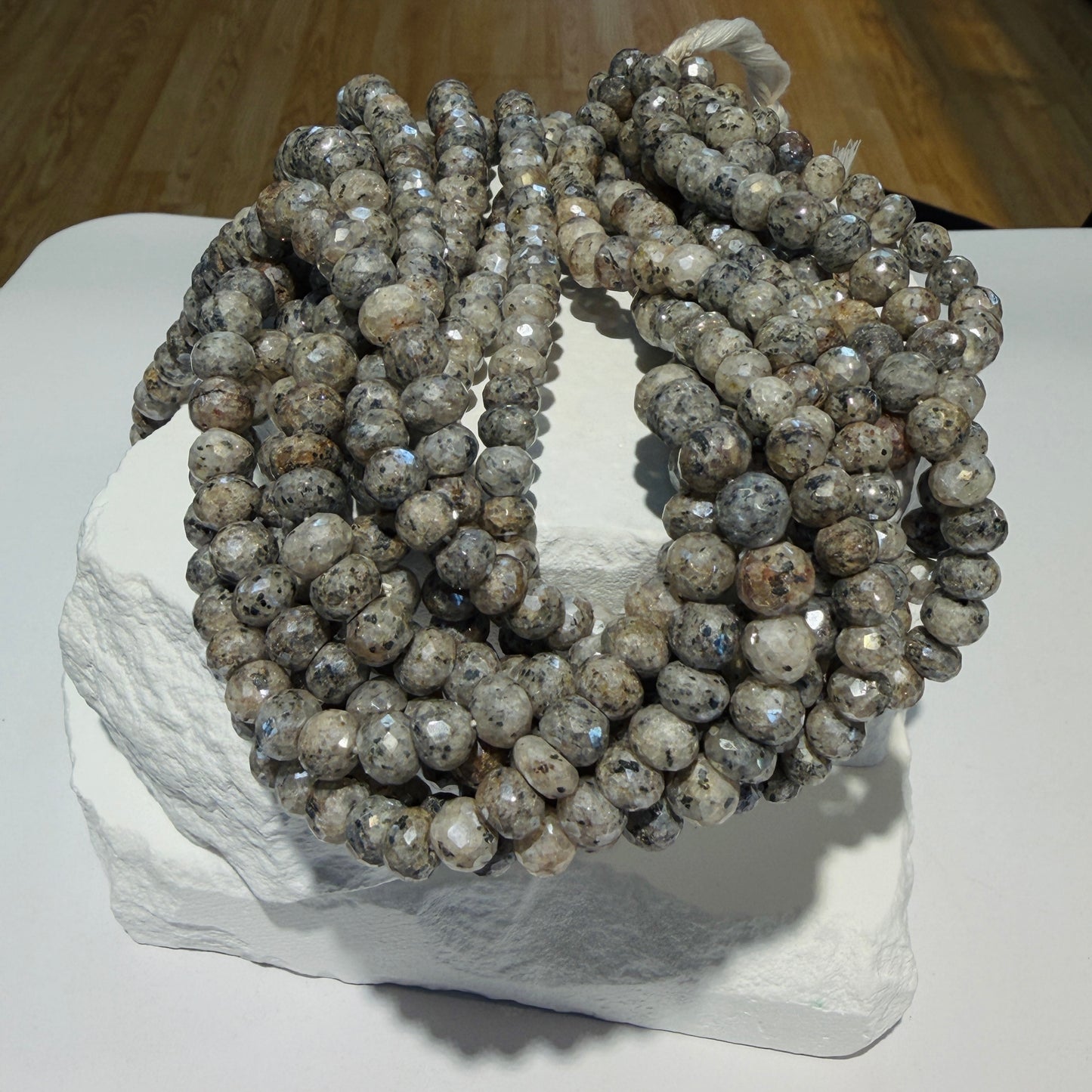 Mystic Moonstone faceted roundels.  approx 8mm, 15" strands