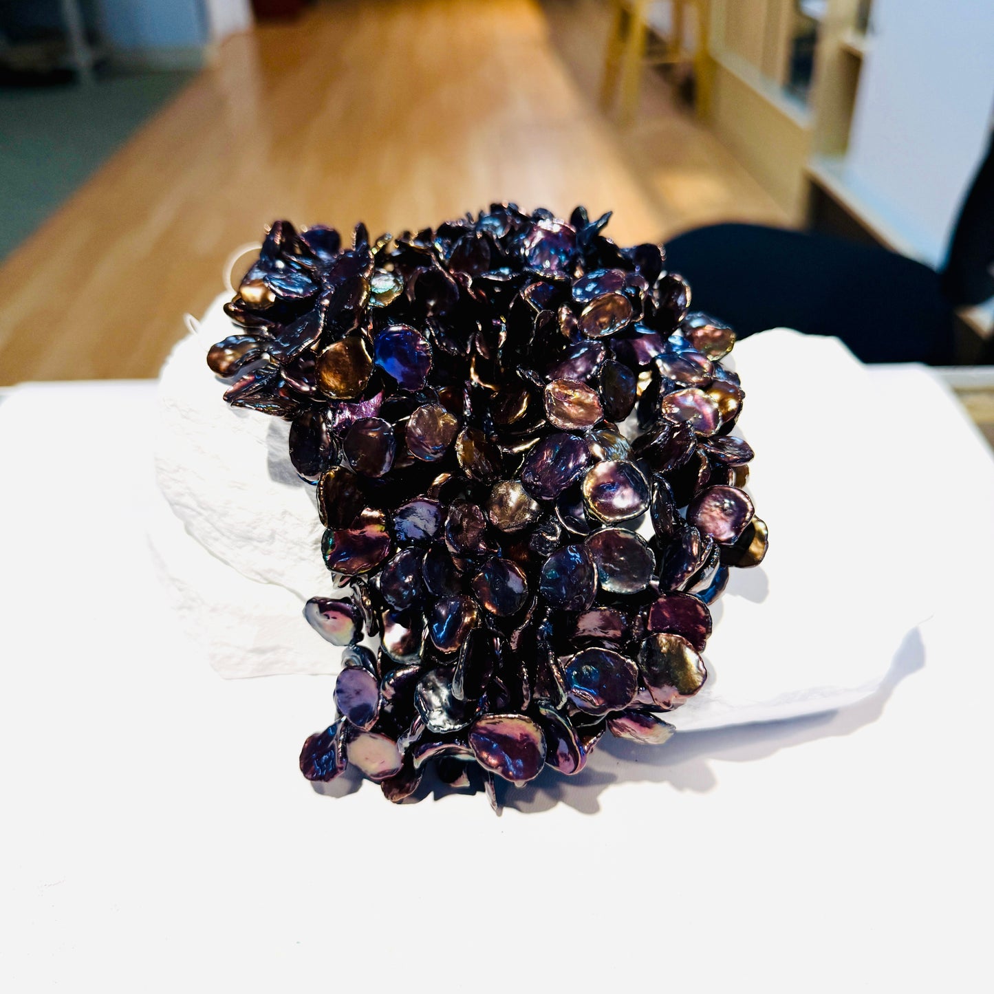 Premium Peacock color Keshi Pearls 10-14mm, 15" strands. AAAA Quality