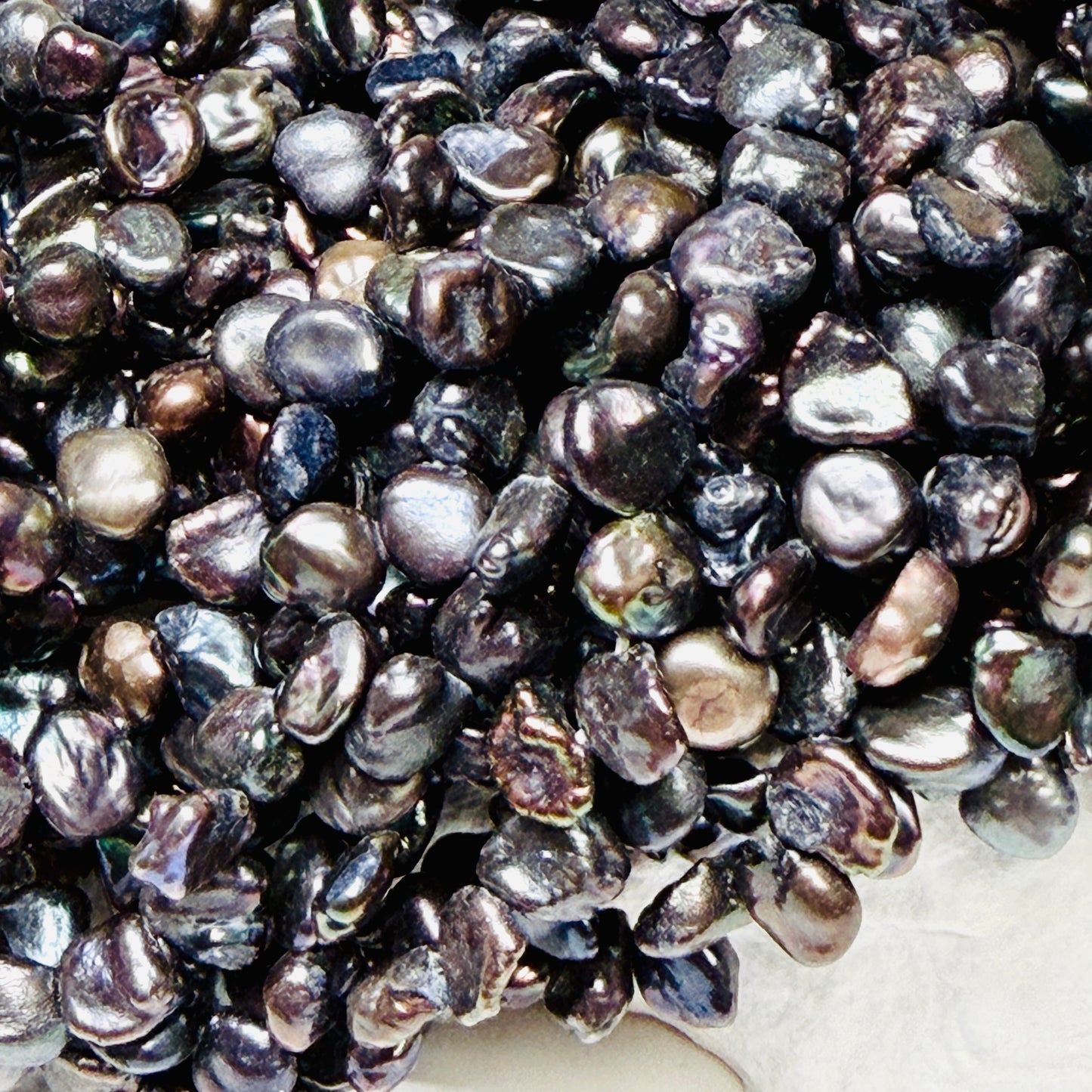 Peacock Keshi Pearls approx 4x6mm 15" strands