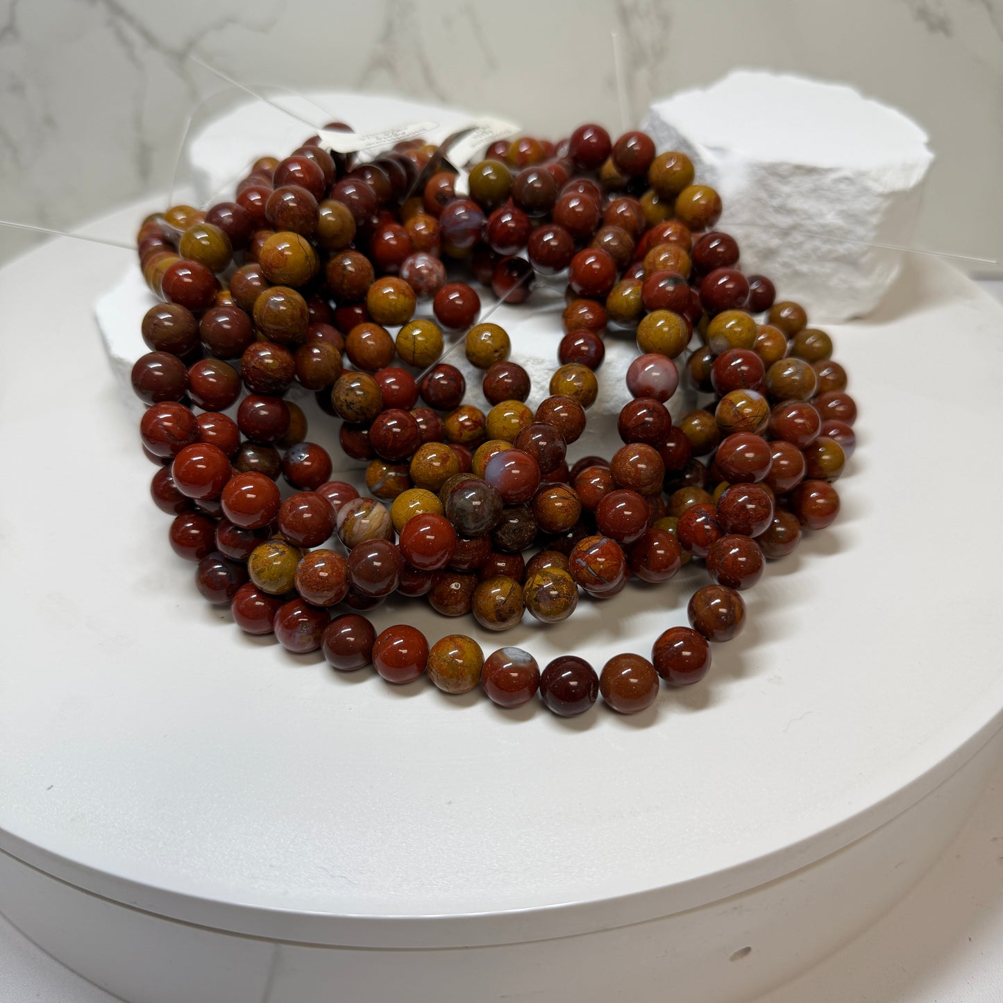 Bloodstone Agate 10mm, approx 15" strands