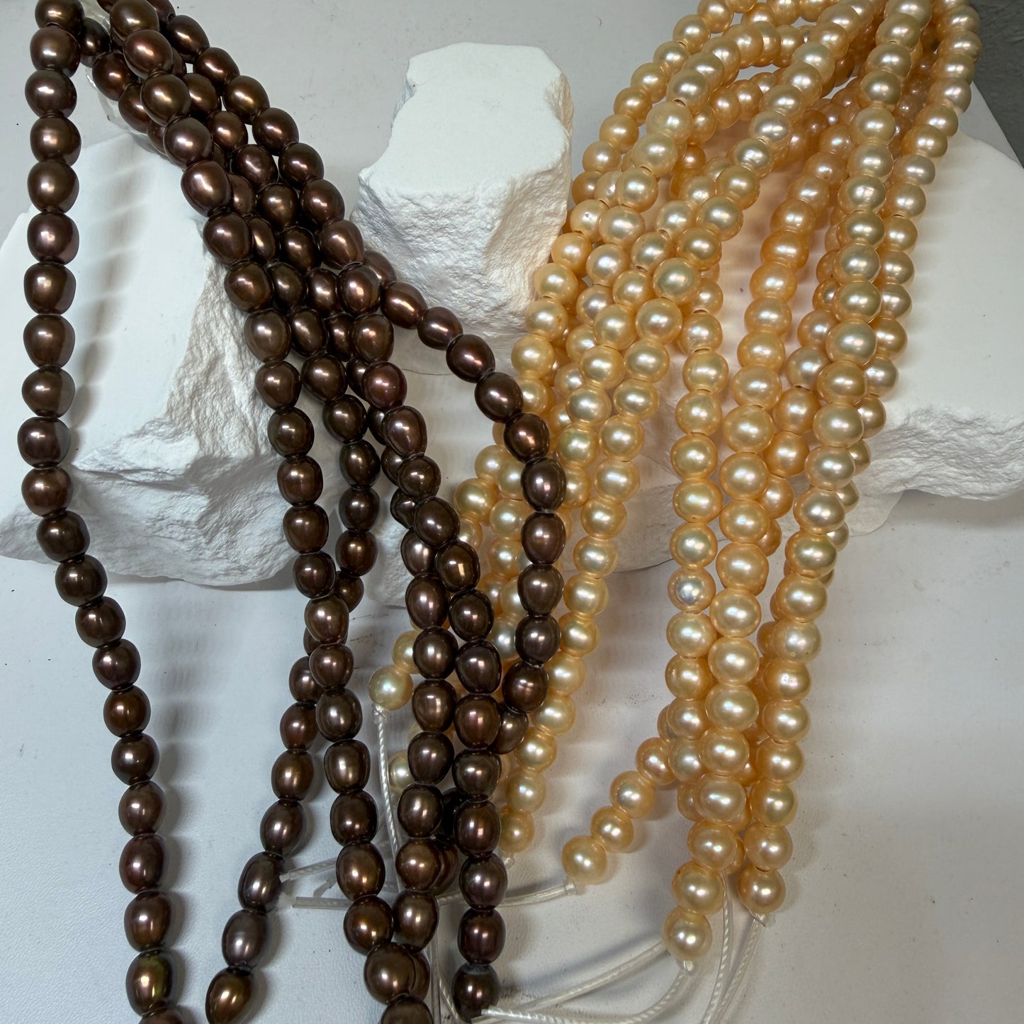 Genuine Large Hole Pearls with 2mm holes, 8" strands 8mm, now $10 a strand!