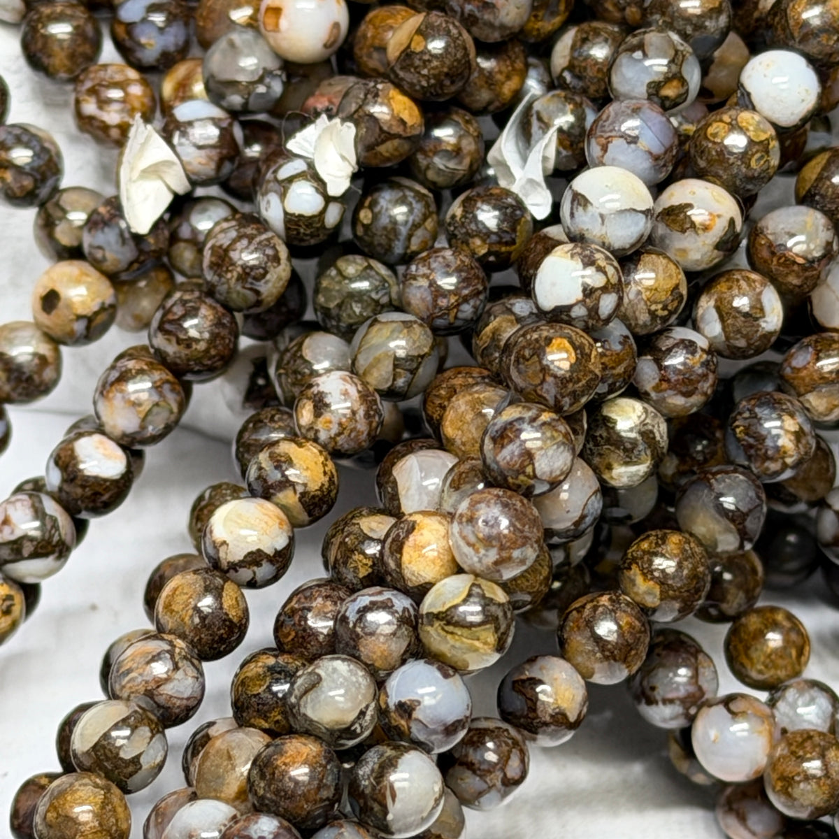 Boulder Opal 4mm round beads 15" strands
